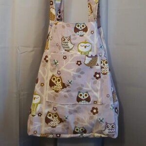 New Happy Owls Tote Shopper Book shoulder Bag Lavender Purple Double handle
